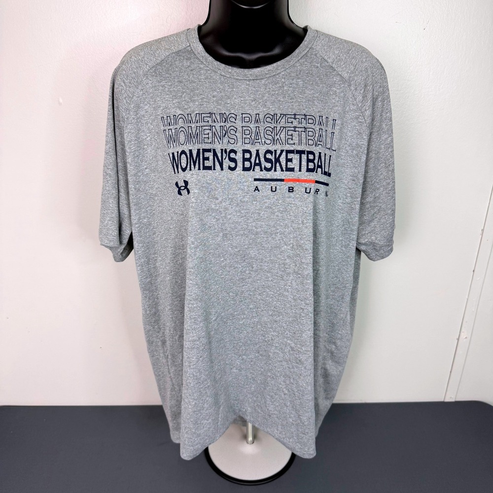 Under Armour T-Shirt Womens XL Auburn Womens Basketball Gray Raglan Performance